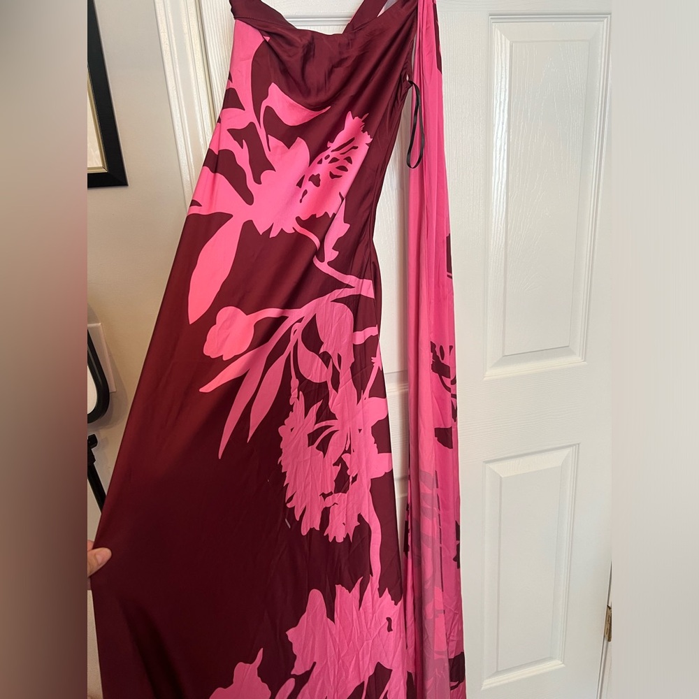 HEMANT AND NANDITA One Shoulder Long Dress in Red - Picture 10 of 10